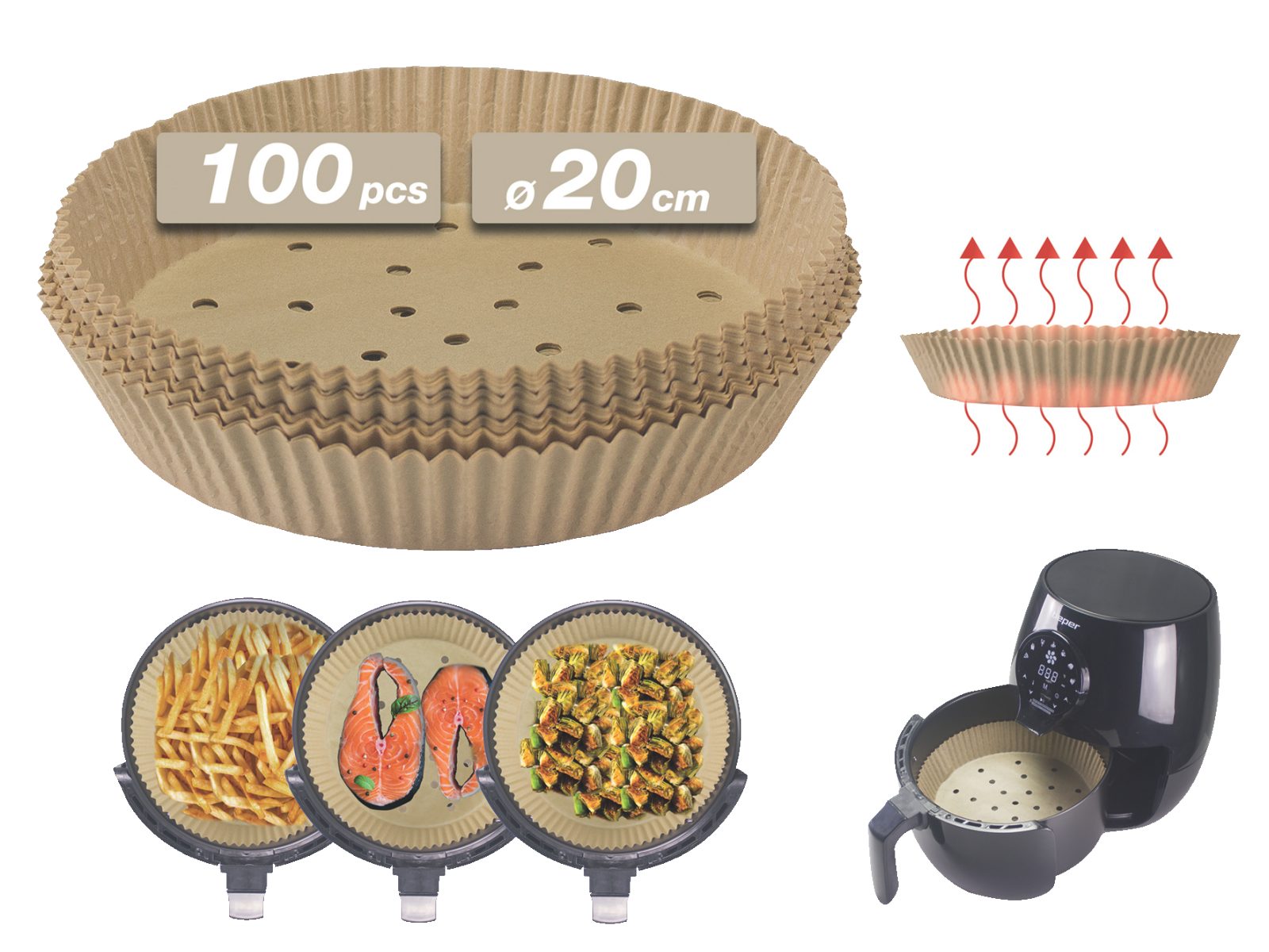 Carta forno per friggitrice ad aria