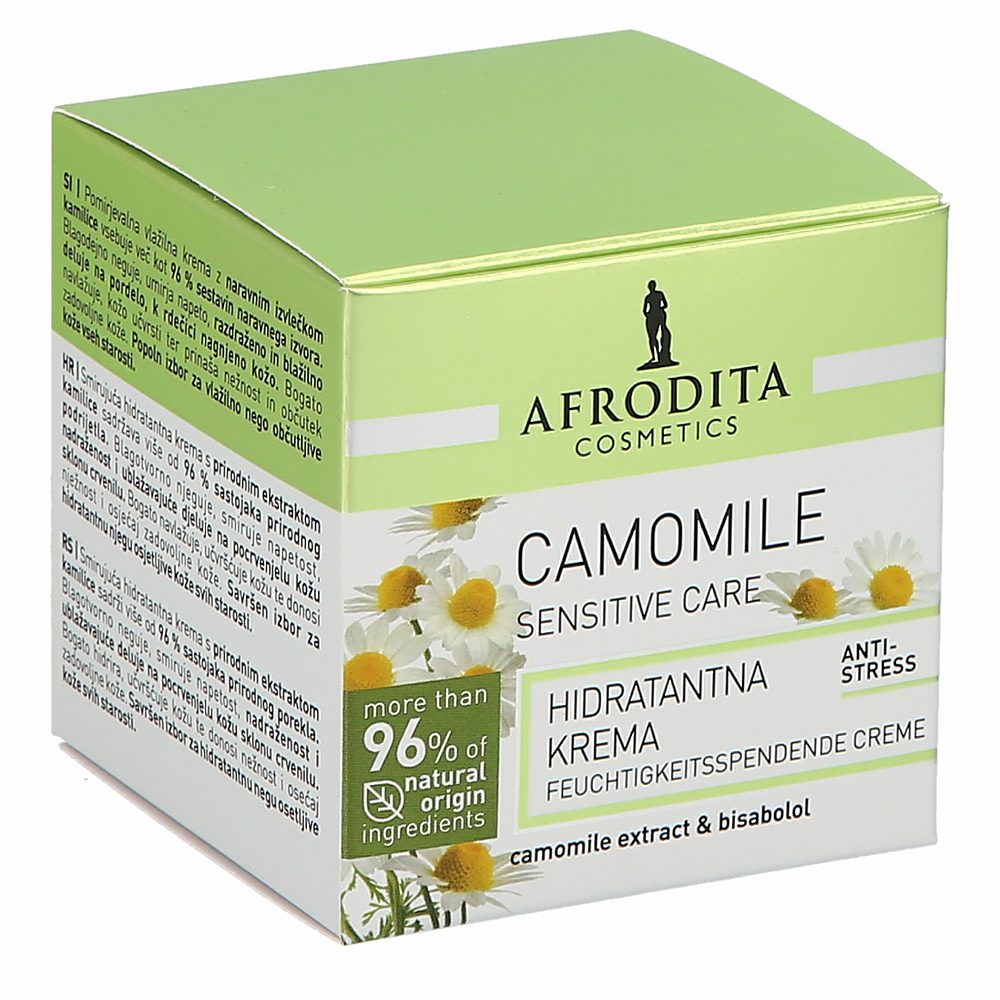 vlažilna krema, kamilica, sensitive, afrodita, 50 ml