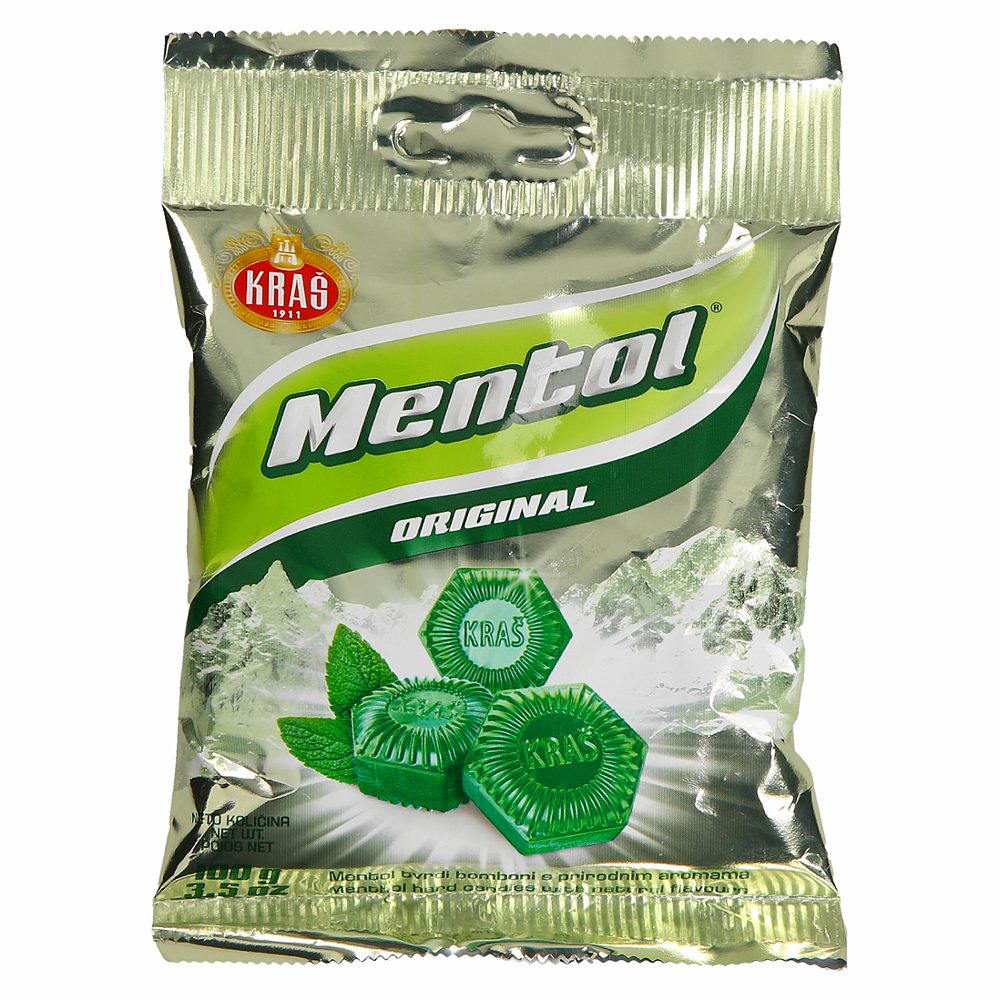 trdi bonboni mentol original, kraš, 100g