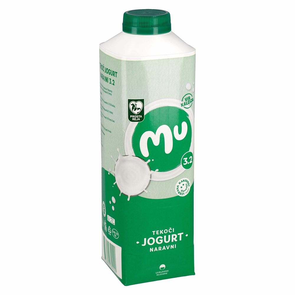 tekoči navadni jogurt 3,2% m.m., mu, 1l