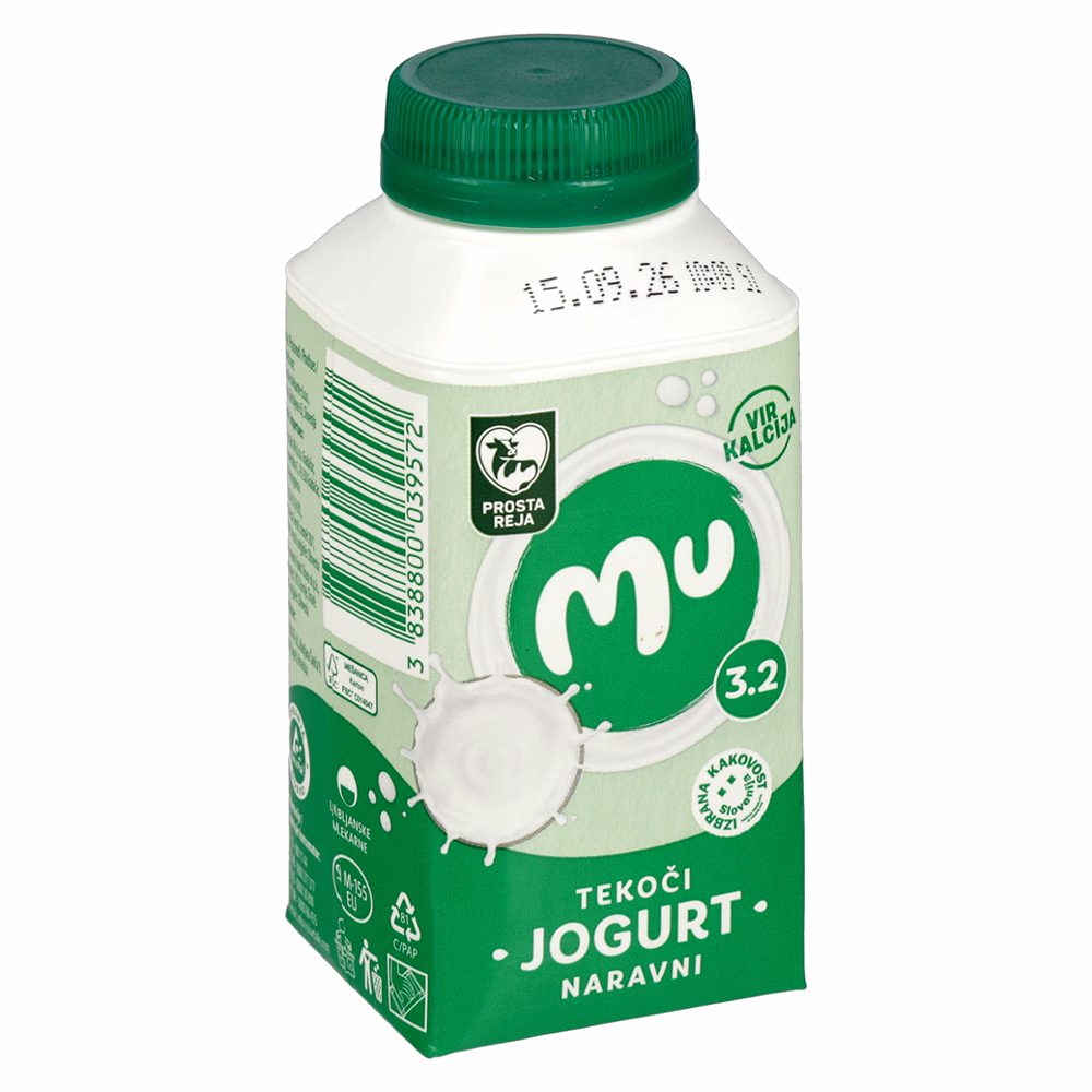 TEKOČI JOGURT NAVADNI 3,2% M.M., MU, 250G