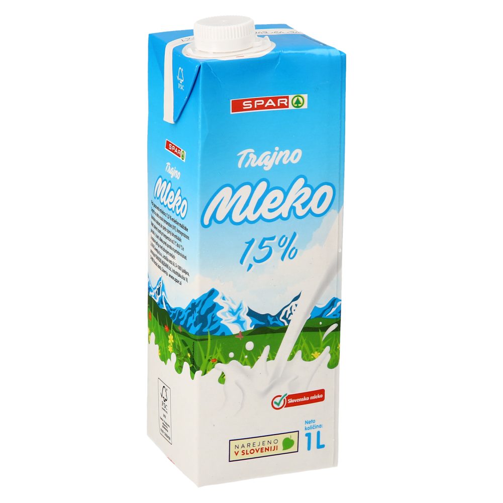 SPAR TRAJNO MLEKO 1,5% 1L