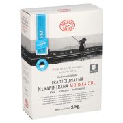 Slika produkta MORSKA SOL FINO MLETA JEDILNA, NERAFINIRANA, JODIRANA, PIRANSKE SOLINE, 1KG