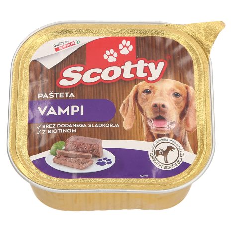 MOKRA HRANA ZA PSE PAŠTETA Z VAMPI, SCOTTY, 300G SCOTTY PAŠTETA Z Vampi ...