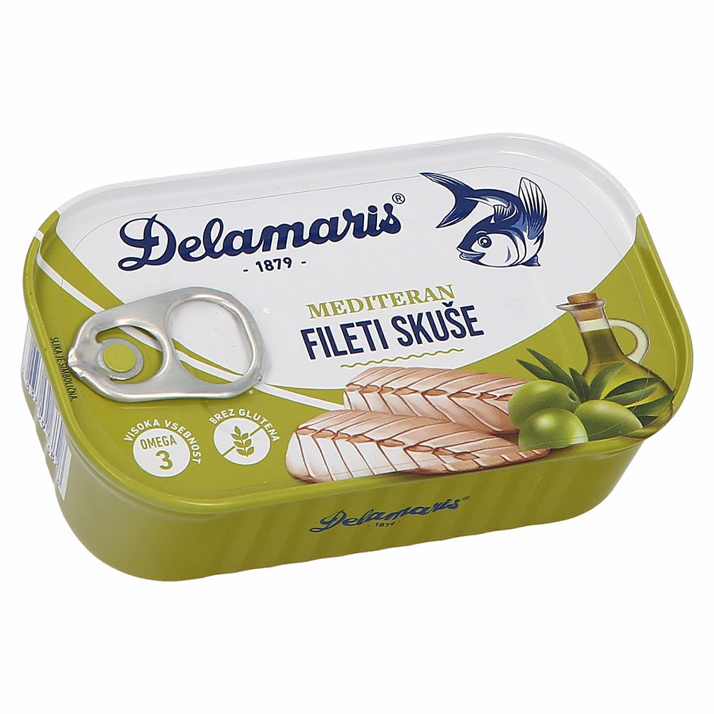 fileti skuše mediteran, delamaris, 125g