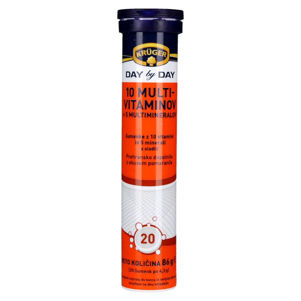 ŠUMEČE TABLETE 10 MULTIVITAMINOV + 5 MULTIMINERALOV, KRÜGER, 14/1, 86G