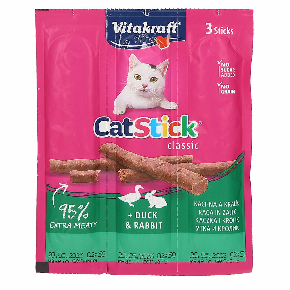 priboljšek za mačke zajec in raca cat sticks mini