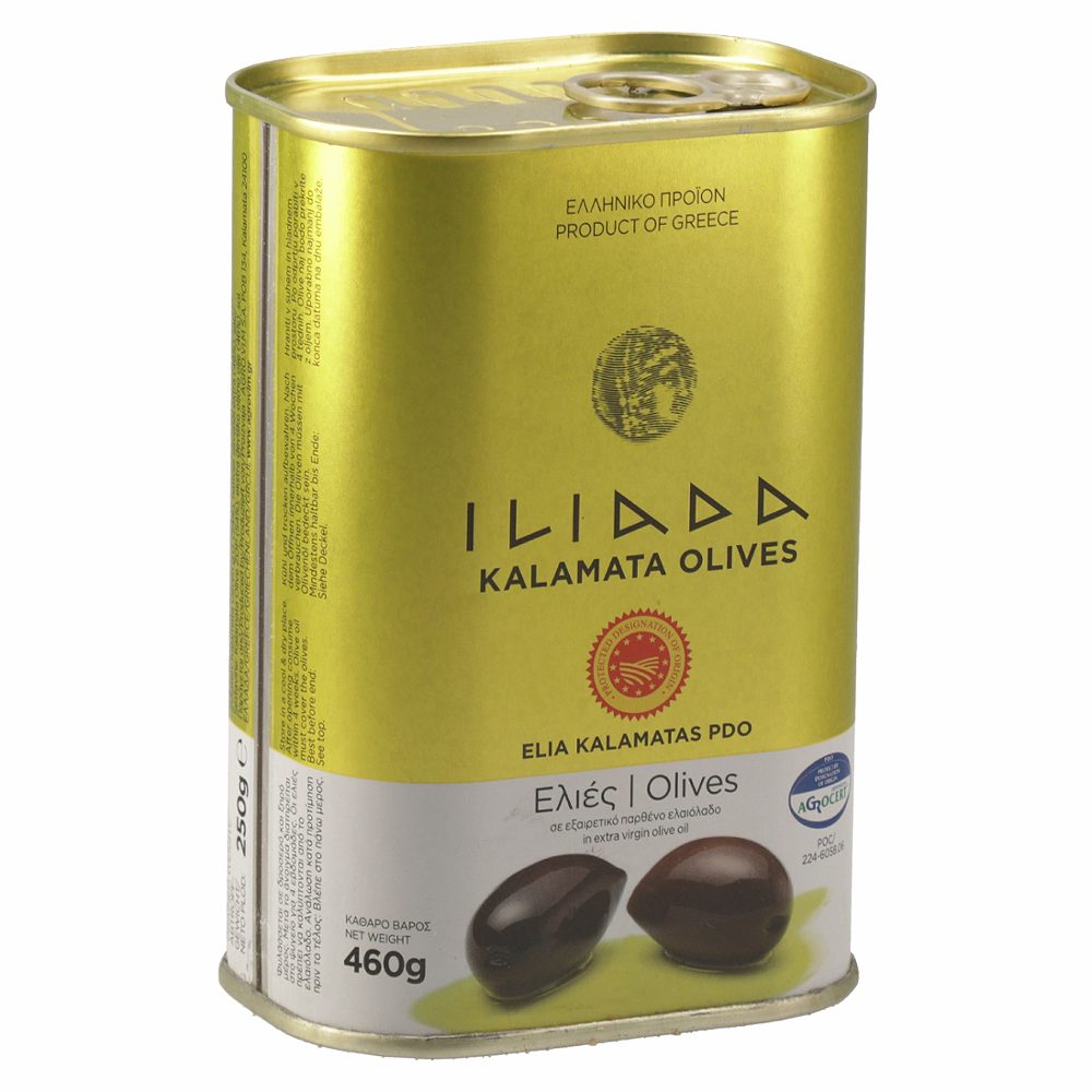 olive kalamata v ekstra deviškem oljčnem olju, iliada, 460g