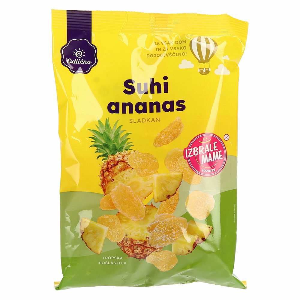 suhi ananas v koščkih, odlično, 250 g