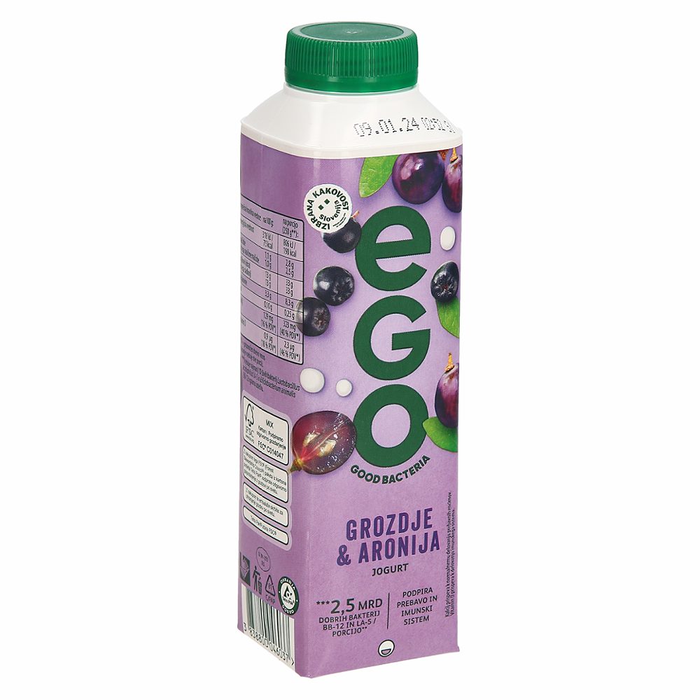 tekoči jogurt grozdje in aronija ego, lj. mlekarne, 500g