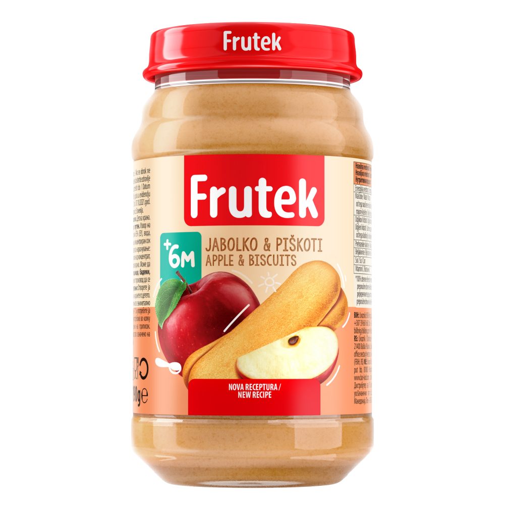 KAŠICA JABOLKO IN PIŠKOTI, FRUTEK, 190G