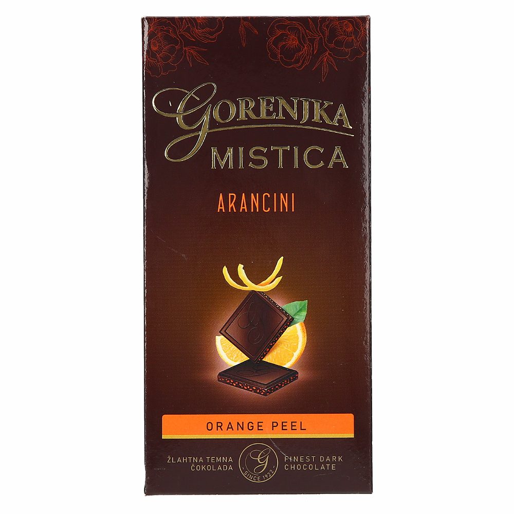temna čokolada arancini, gorenjka mistica, 100g