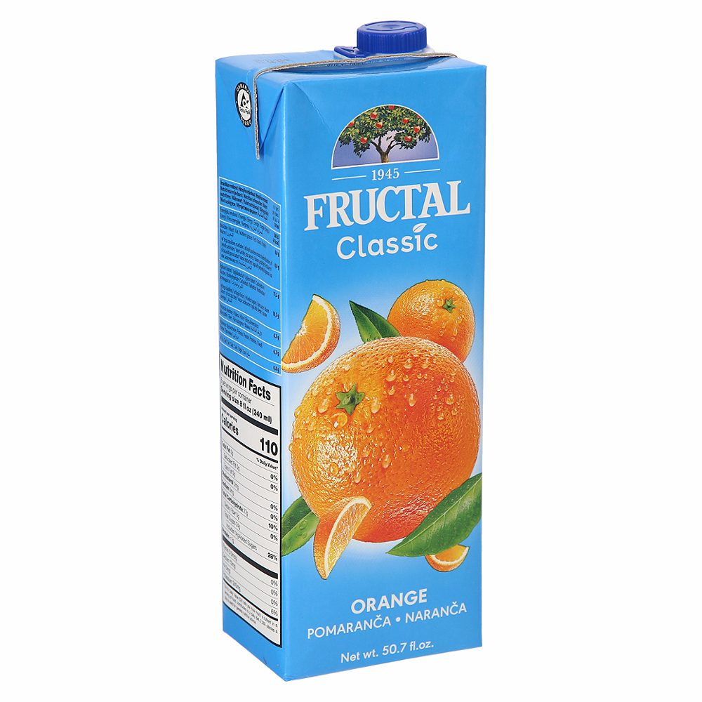 negazirana brezalkoholna sadna pijača pomaranča, fructal classic, 1,5l