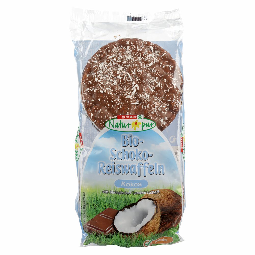 bio riževi vaflji čokolada kokos spar natur*pur