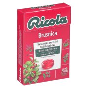 Slika produkta ZELIŠČNI BONBONI BRUSNICA S SLADILOM, RICOLA, 50G