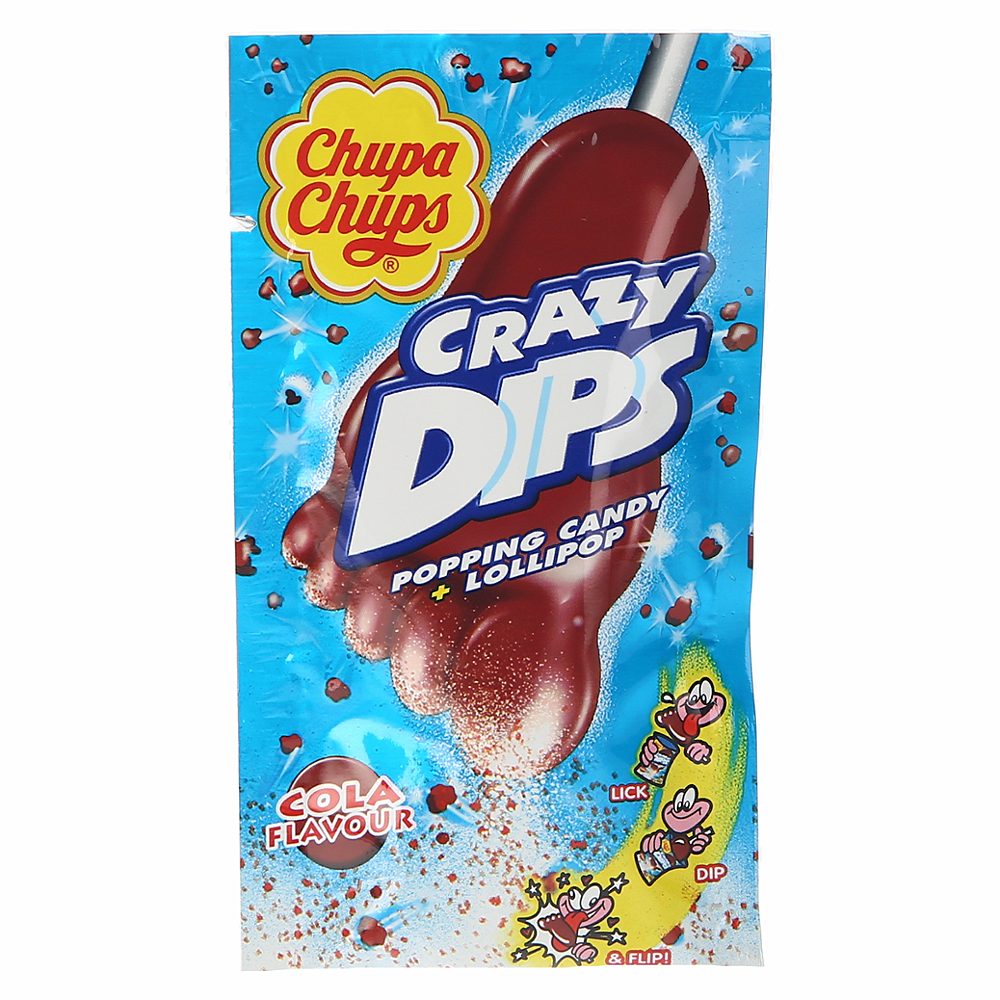 lizika crazy dips cola s pokalicami, chupa chups, 14g