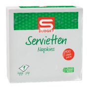 Slika produkta SERVIETE BELE S-BUDGET, 30X30CM, 100/1
