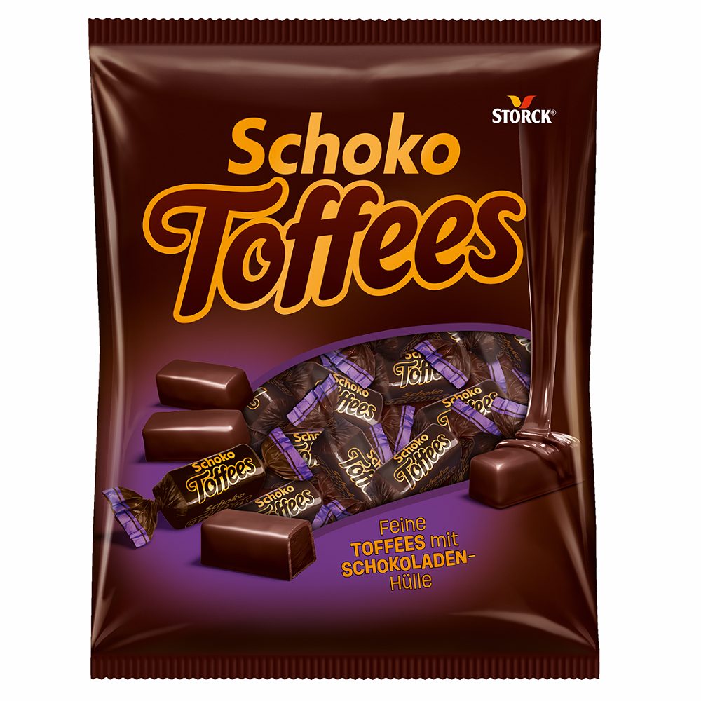 čokoladni mehki bonbon oblit s čokolado schoko toffees, storck, 325g