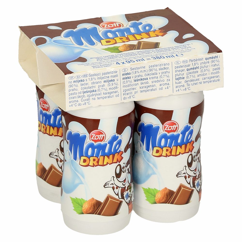 mlečni napitek s čokolado in lešniki monte drink