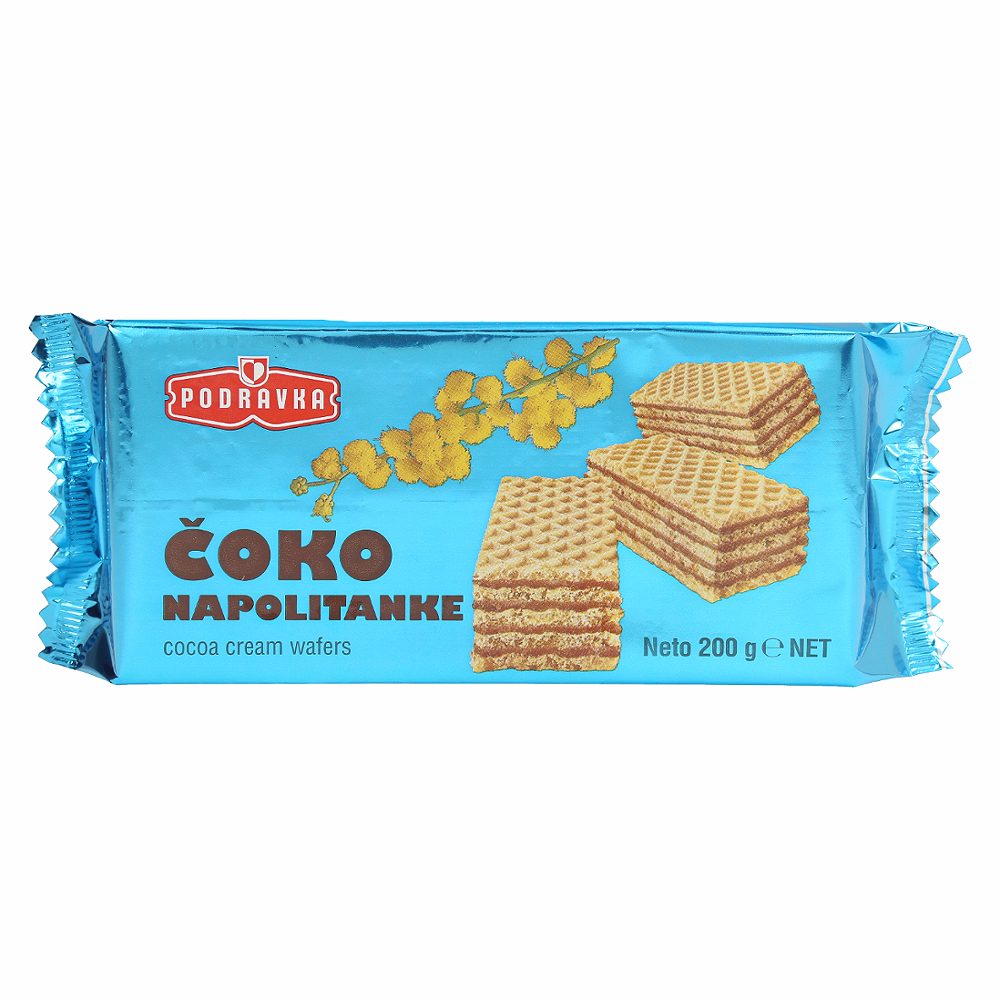 napolitanke s kakavovo kremo čoko, podravka, 200g