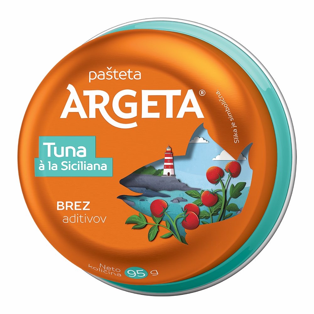 pašteta tunina siciliana, argeta, 95g