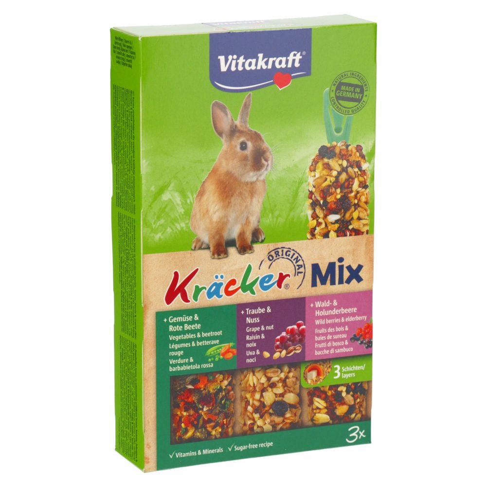 KREKER ZA MINI KUNCE ZELENJAVA, OREHI IN GOZDNI SADEŽI, VITAKRAFT, 168 G, 3/1