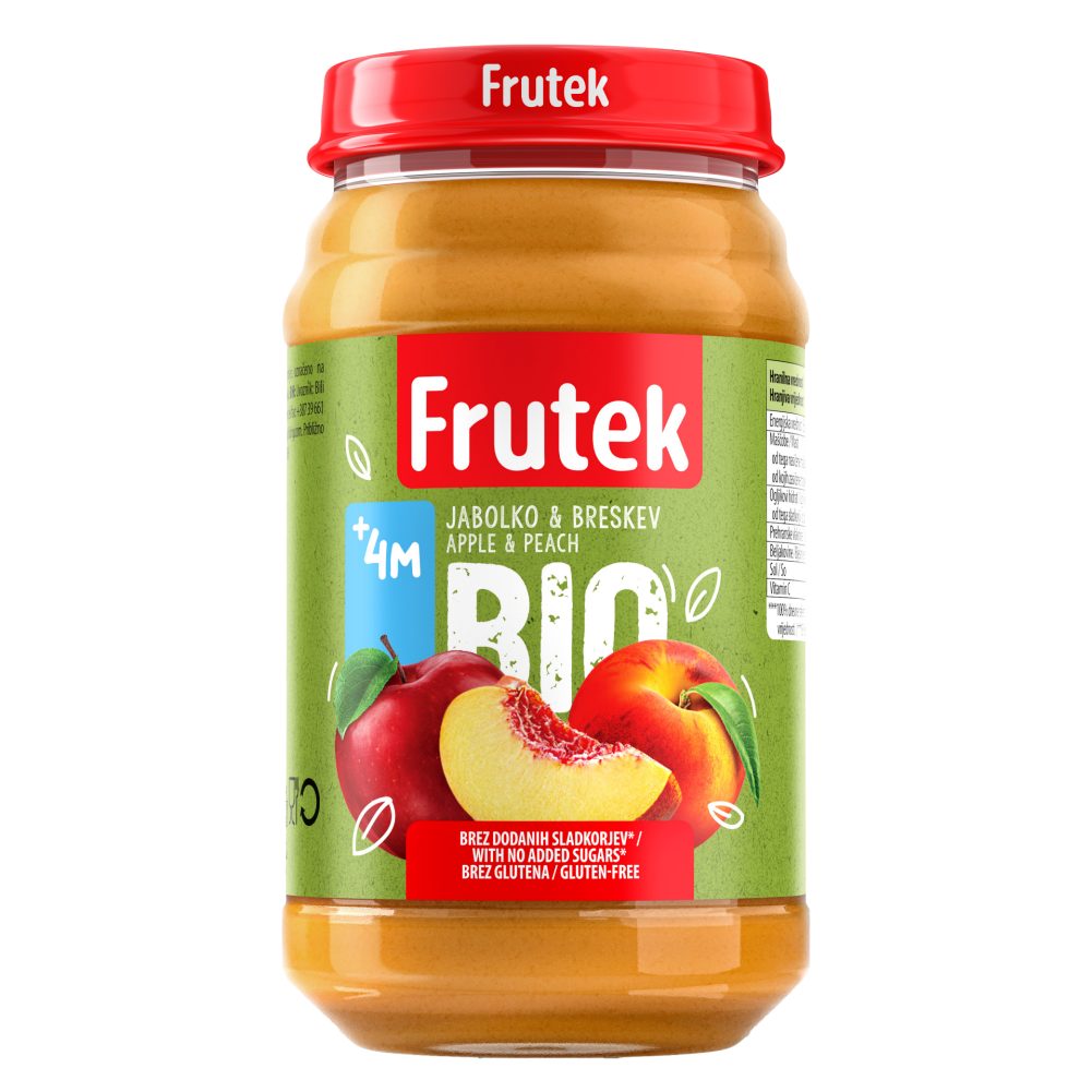 BIO KAŠICA JABOLKO IN BRESKEV, FRUTEK, 190G