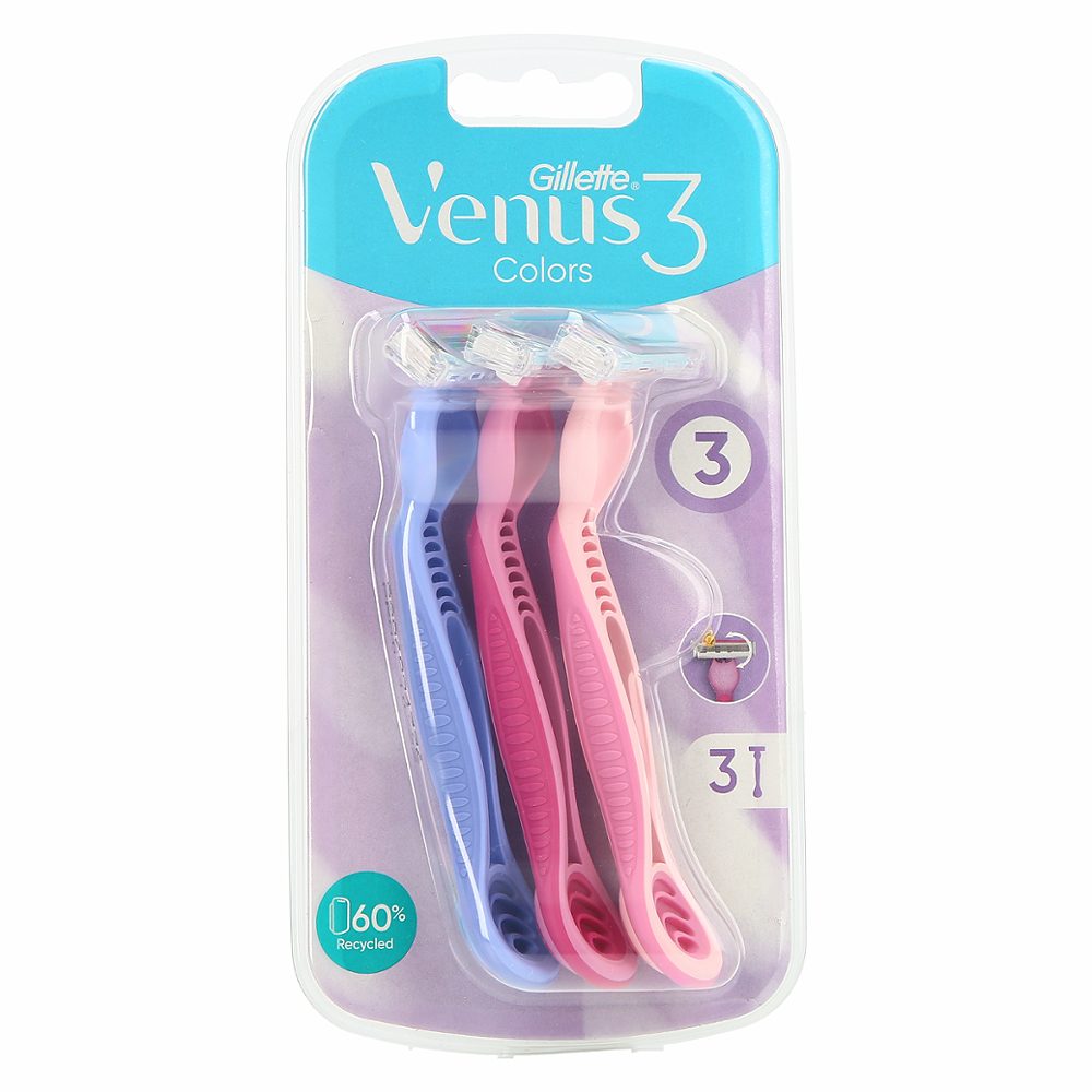 britvice simply venus 3 colors, gillette, 3/1