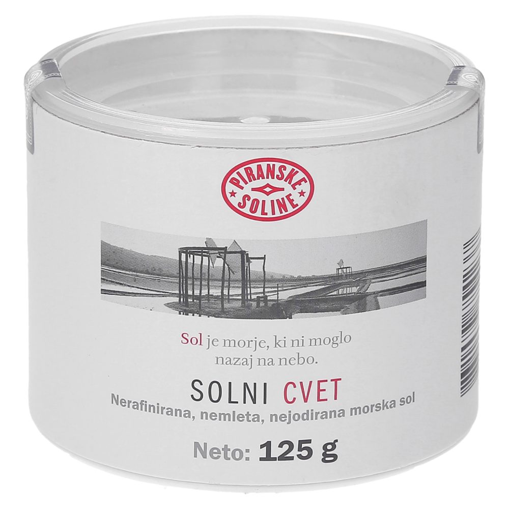 MORSKA SOL SOLNI CVET, NERAFINIRANA, NEMLETA, NEJODIRANA, PIRANSKE SOLINE, 125G