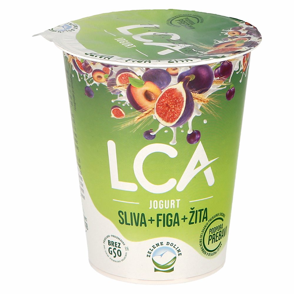 jogurt sliva, figa in žita 1,2% m.m. lca, zelene doline, 180g