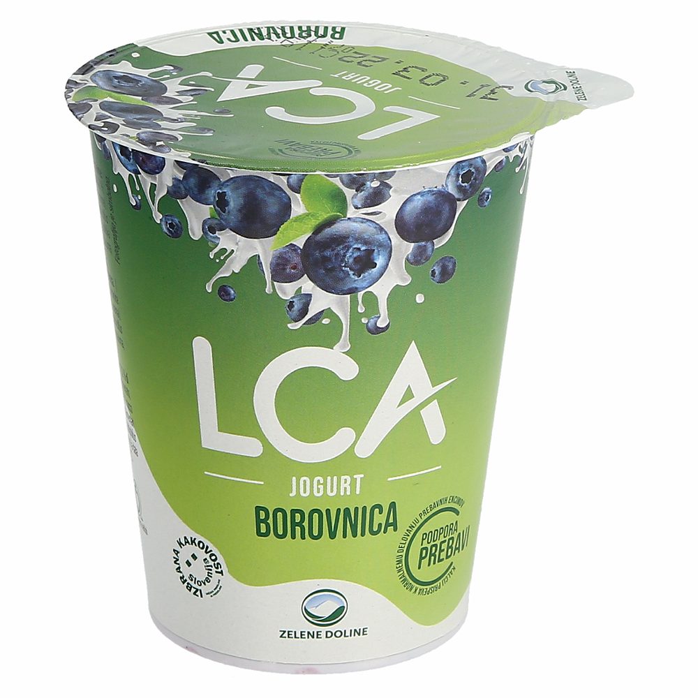 jogurt borovnica 1,2% m.m. lca, zelene doline, 180g