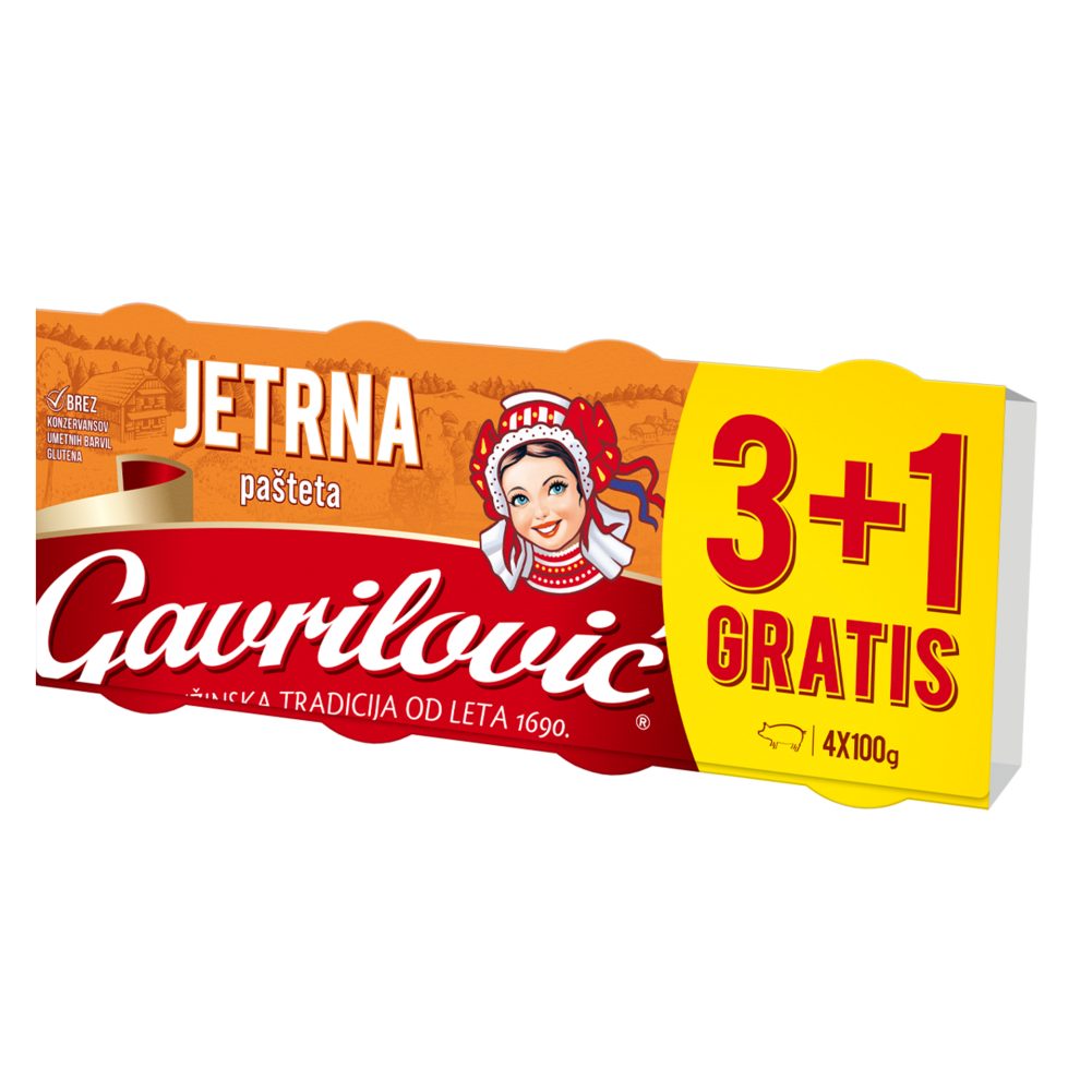 Jetrna pašteta, Gavrilović, 4 x 100 g
