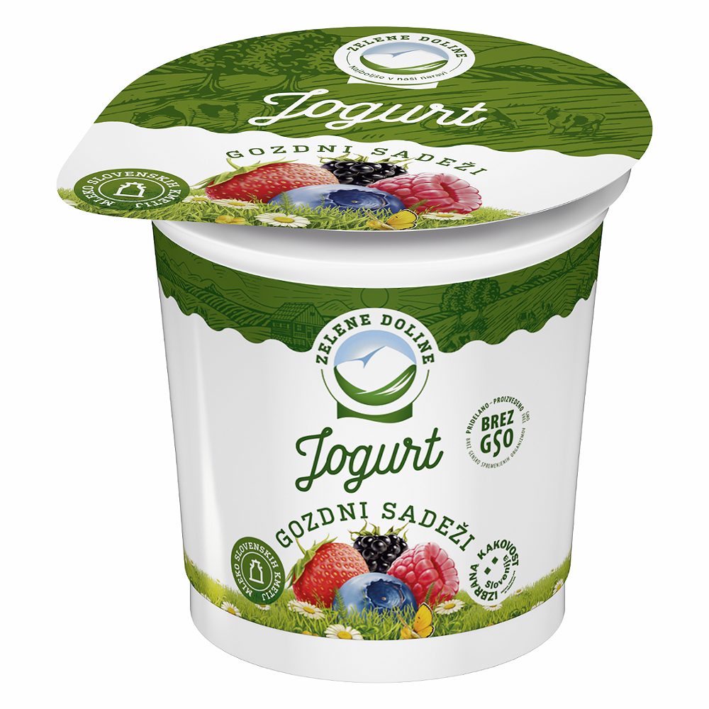 jogurt gozdni sadeži 2,5% m.m., zelene doline, 250g