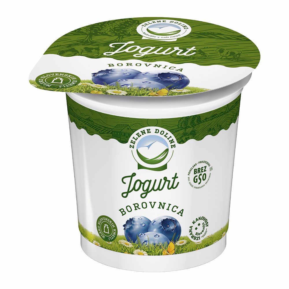 jogurt borovnica 2,5% m.m., zelene doline, 250g