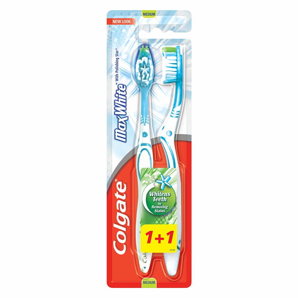 zobna ščetka, medium, max white, colgate, 1 + 1 gratis