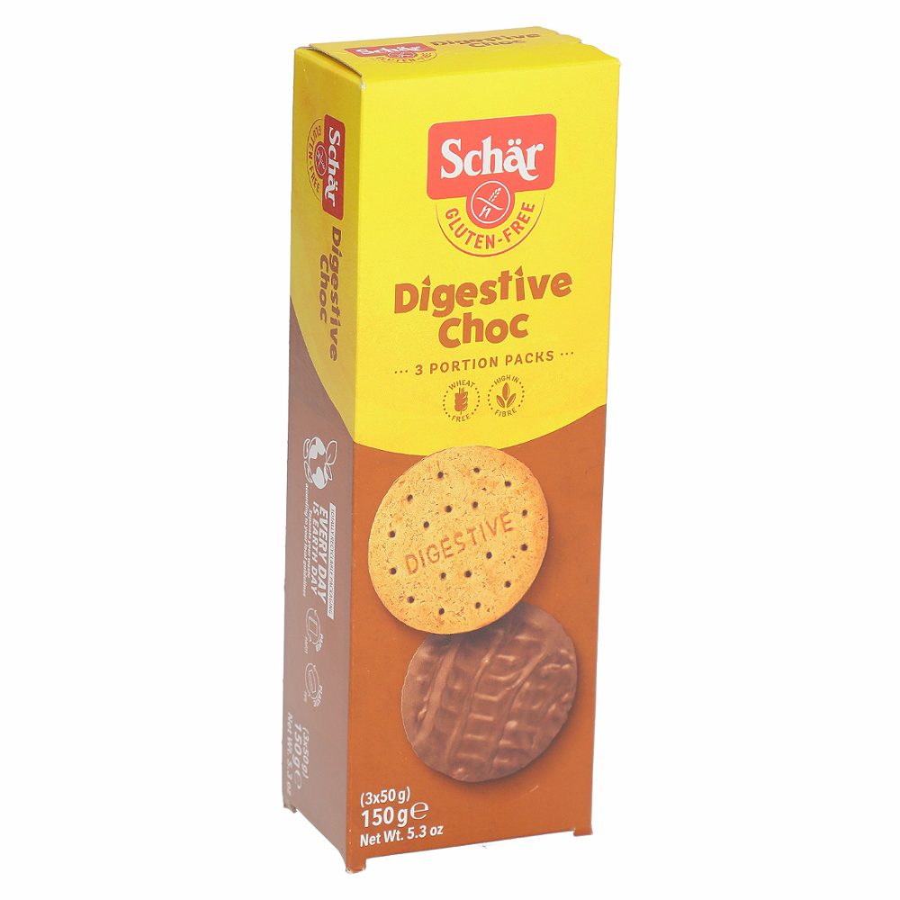piškoti digestive choc, brez glutena, schär, 150g