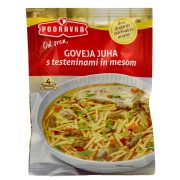 Slika produkta GOVEJA JUHA S TESTENINAMI IN MESOM, PODRAVKA, 60G