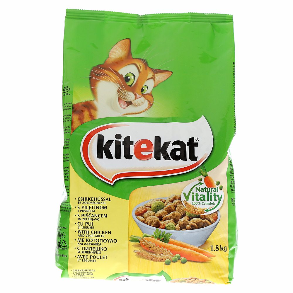 briketi za mačke piščanec in zelenjava adult, kitekat, 1,8kg
