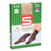 Slika produkta ŽENSKE NOGAVIČKE PEŠČENE 20DEN ENA VELIKOST, KRATKE, S-BUDGET, 2/1
