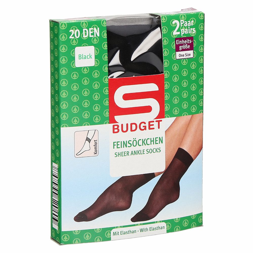 ženske nogavičke črne 20den ena velikost, kratke, s-budget, 2/1