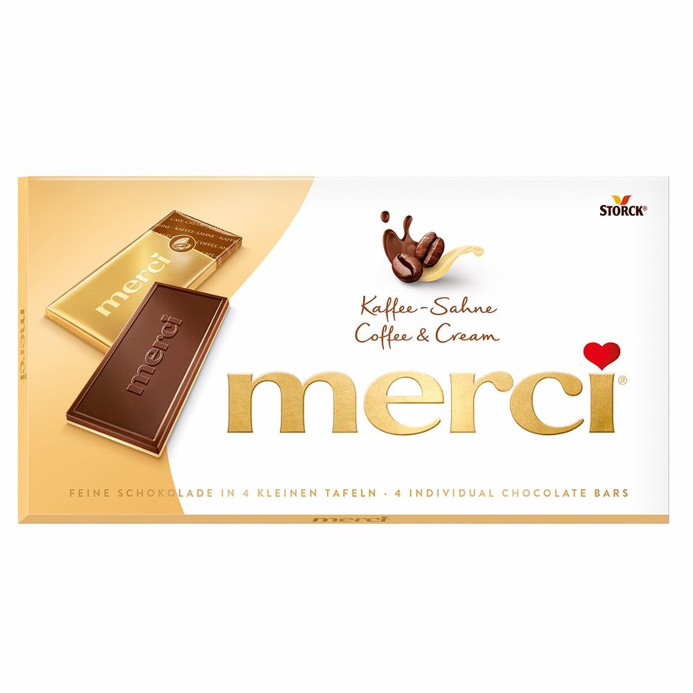 čokoladne tablice s kavno kremo, merci, 100 g