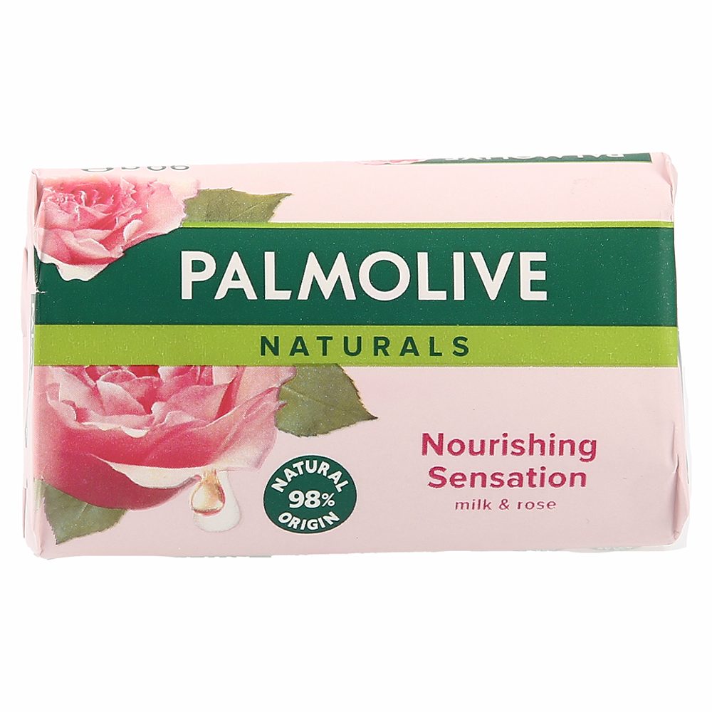 toaletno milo, mleko in vrtnica, palmolive naturals, 90 g