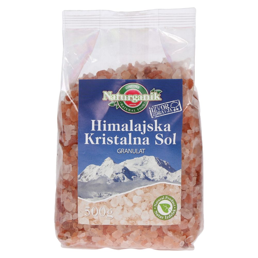 HIMALAJSKA KRISTALNA SOL, GRANULAT, NATURGANIK, 500G