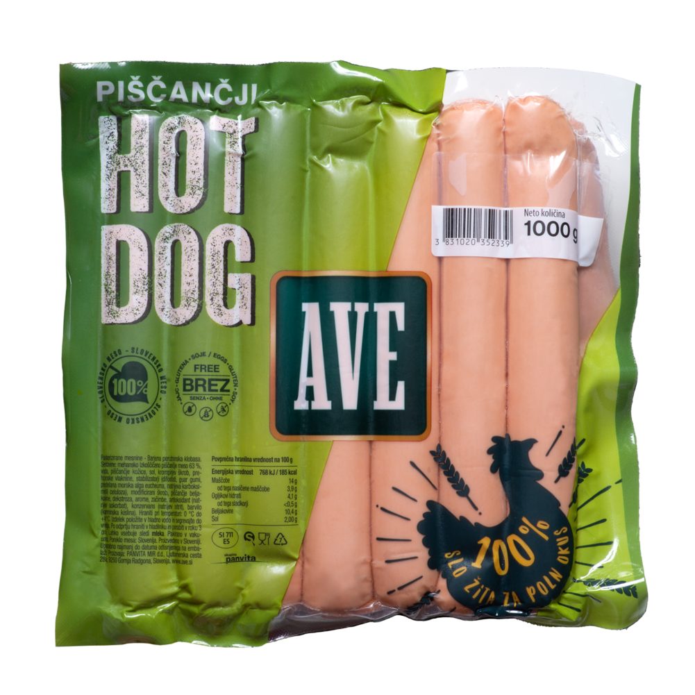 PIŠČANČJI HOT DOG BREZ OVOJA AVE, PANVITA, 1KG