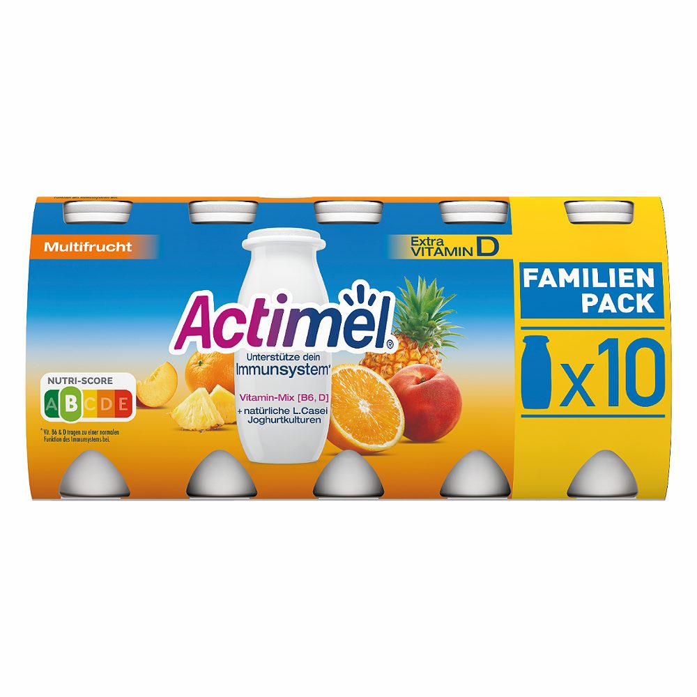 jogurtov napitek mešano sadje actimel, danone, 10x100g