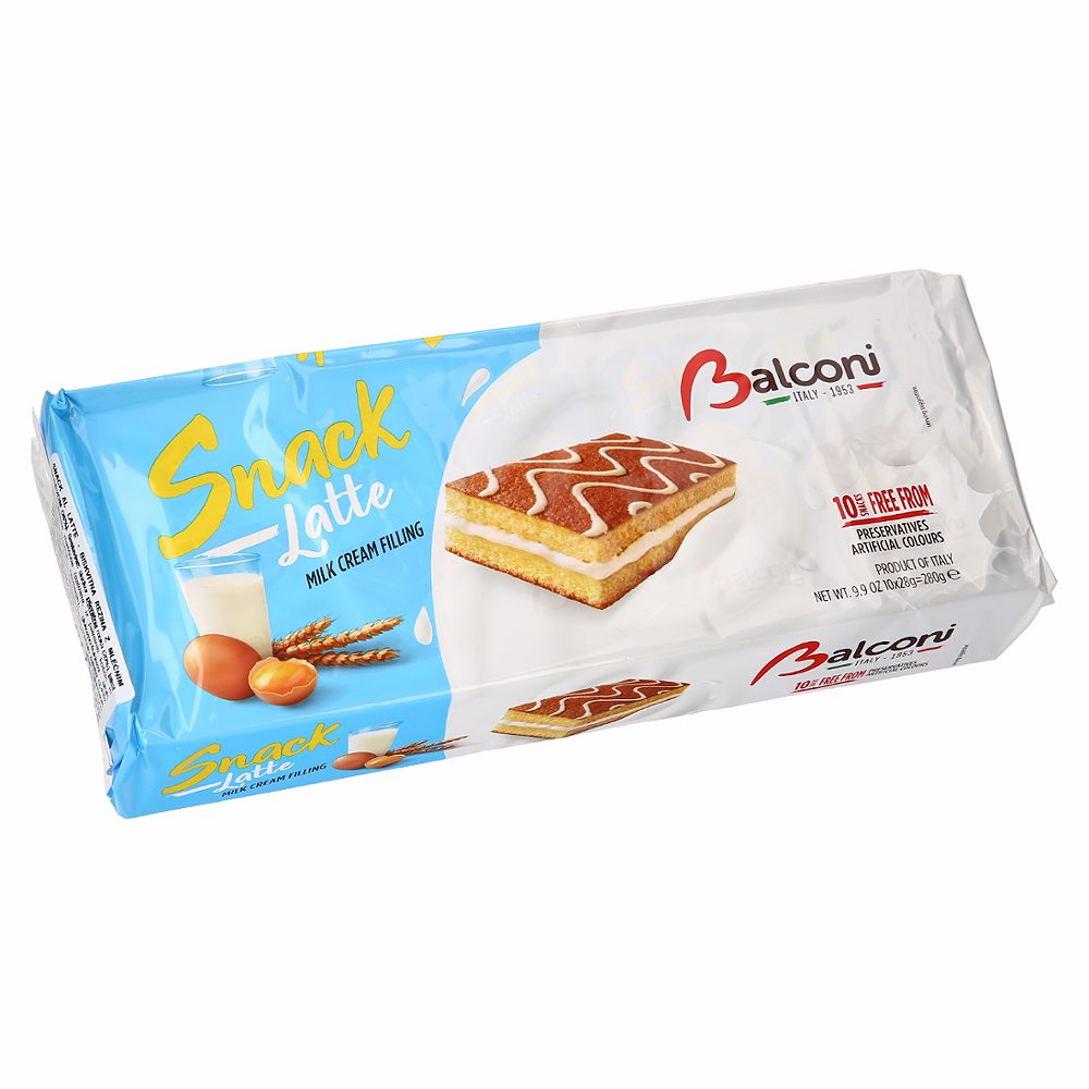 biskvitna rezina z mlečnim nadevom snack al latte