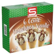 Slika produkta SLADOLED KORNETI VANILIJA IN LEŠNIK CONTE, S-BUDGET, 6X120ML