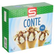 Slika produkta SLADOLED KORNETI VANILIJA CONTE, S-BUDGET, 6X120ML