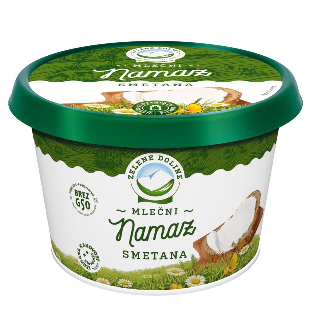 MLEČNI NAMAZ, SMETANA, 17% M.M., ZELENE DOLINE, 150G