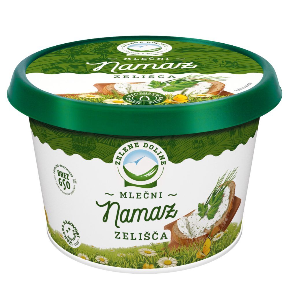 MLEČNI NAMAZ Z ZELIŠČI, ZELENE DOLINE, 150 G